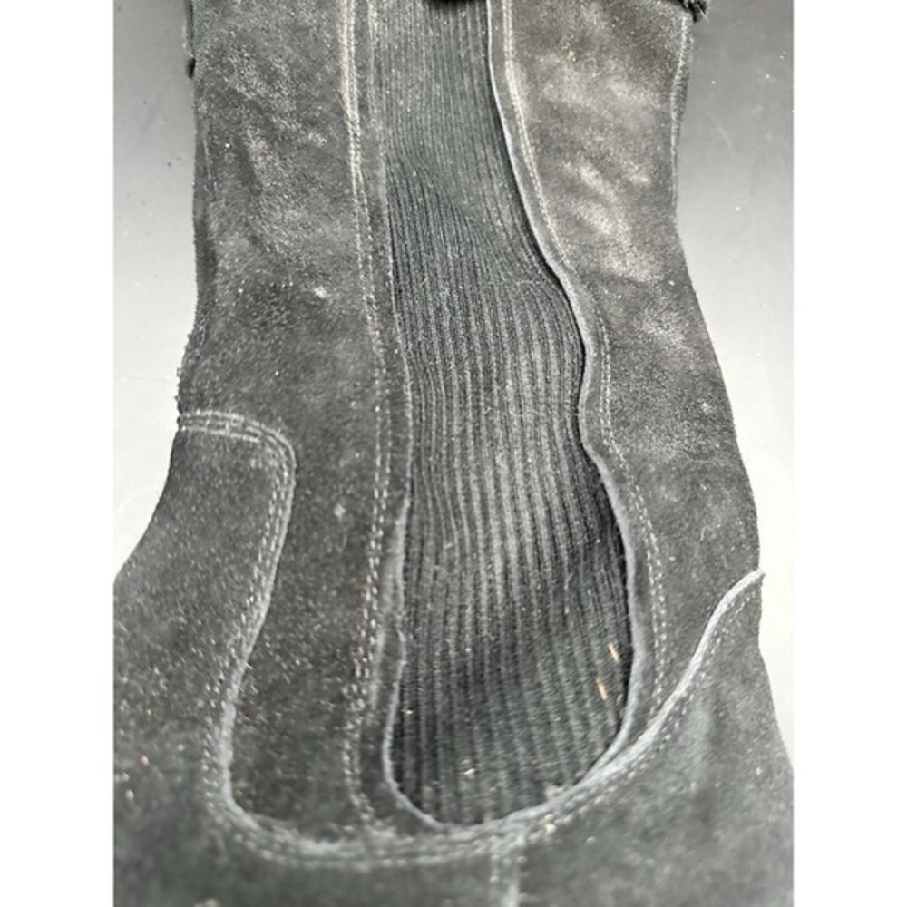 Y2K Voodoo Suede Leather Sweater Knit Black Knee High Boots Sz 8.5 - Picture 2 of 7